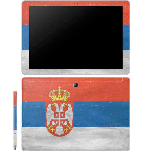 Serbia Flag Distressed Galaxy Book 12in Skin